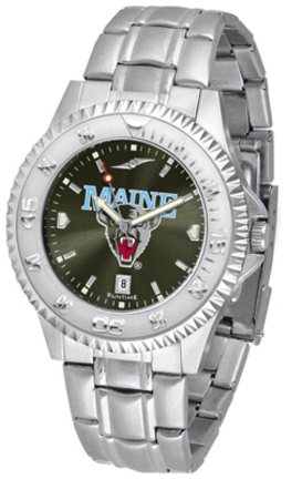 Maine Black Bears Competitor AnoChrome Men's Watch with Steel Band