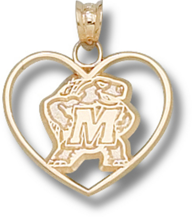 Maryland Terrapins "Terrapin Heart" Pendant - 10KT Gold Jewelry