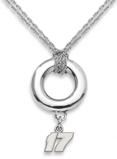 Matt Kenseth #17 3/8" Logo Sterling Silver Halo Necklace