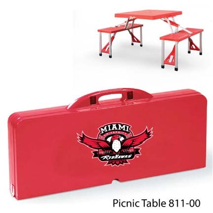 Miami (Ohio) RedHawks Portable Folding Table and Seats