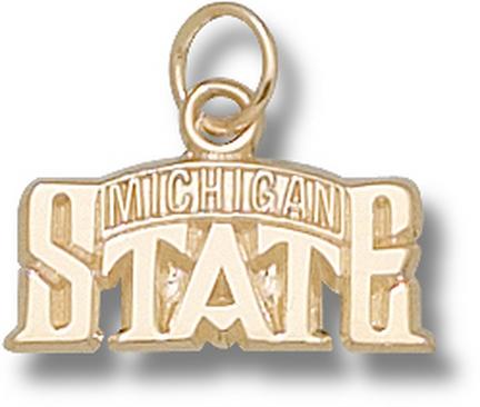 Michigan State Spartans "Bridge Design Logo" 5/16" Charm - 10KT Gold Jewelry