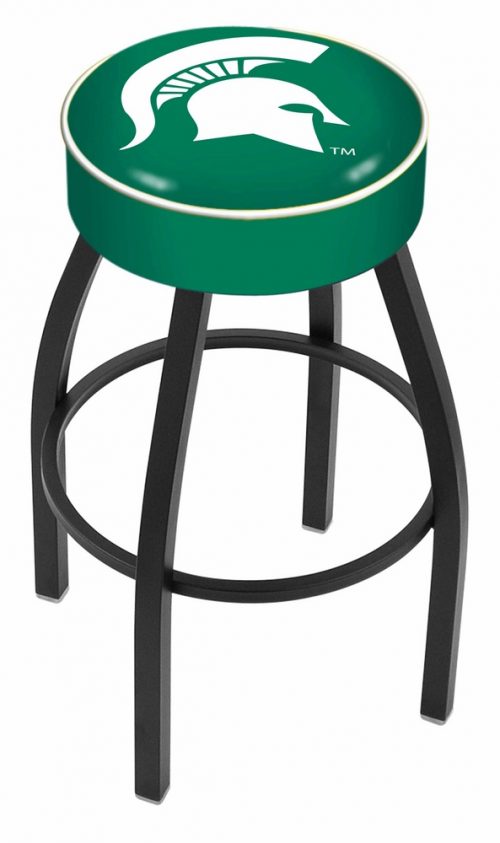 Michigan State Spartans (L8B1) 30" Tall Logo Bar Stool by Holland Bar Stool Company (with Single Ring Swivel Black Solid Welded Base)