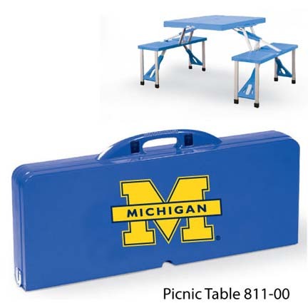Michigan Wolverines Portable Folding Table and Seats