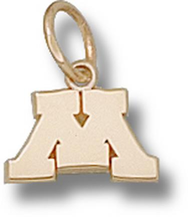 Minnesota Golden Gophers "M" 3/8" Charm - 14KT Gold Jewelry