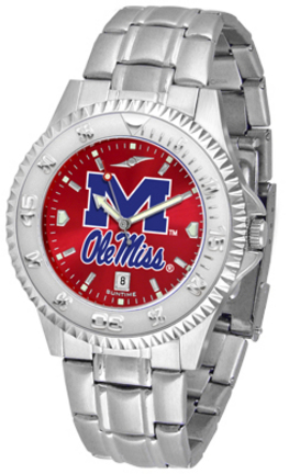 Mississippi (Ole Miss) Rebels Competitor AnoChrome Men's Watch with Steel Band