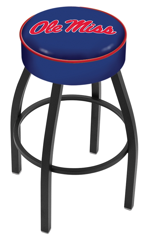 Mississippi (Ole Miss) Rebels (L8B1) 25" Tall Logo Bar Stool by Holland Bar Stool Company (with Single Ring Swivel Black Solid Welded Base)