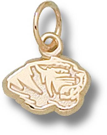 Missouri Tigers "Tiger Head" 1/4" Charm - 14KT Gold Jewelry
