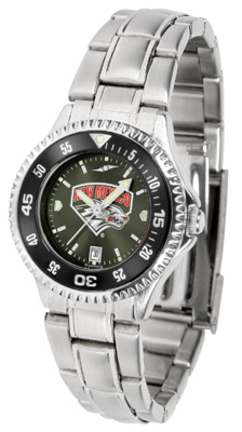 New Mexico Lobos Competitor AnoChrome Ladies Watch with Steel Band and Colored Bezel