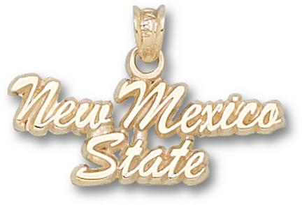 New Mexico State Aggies Script "New Mexico State" 3/8" Pendant - 10KT Gold Jewelry