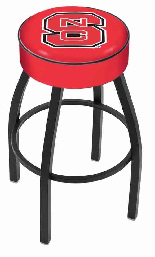 North Carolina State Wolfpack (L8B1) 30" Tall Logo Bar Stool by Holland Bar Stool Company (with Single Ring Swivel Black Solid Welded Base)