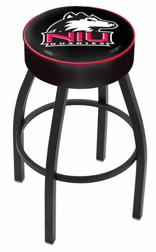 Northern Illinois Huskies (L8B1) 25" Tall Logo Bar Stool by Holland Bar Stool Company (with Single Ring Swivel Black Solid Welded Base)