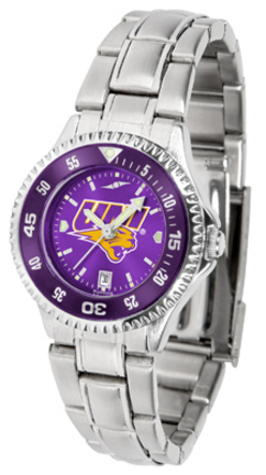 Northern Iowa Panthers Competitor AnoChrome Ladies Watch with Steel Band and Colored Bezel