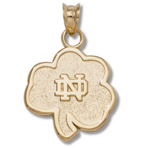 Notre Dame Fighting Irish 5/8" Shamrock Pendant - 10KT Gold Jewelry