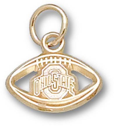 Ohio State Buckeyes 1/4" Athletic "O Pierced Football" Charm - 14KT Gold Jewelry