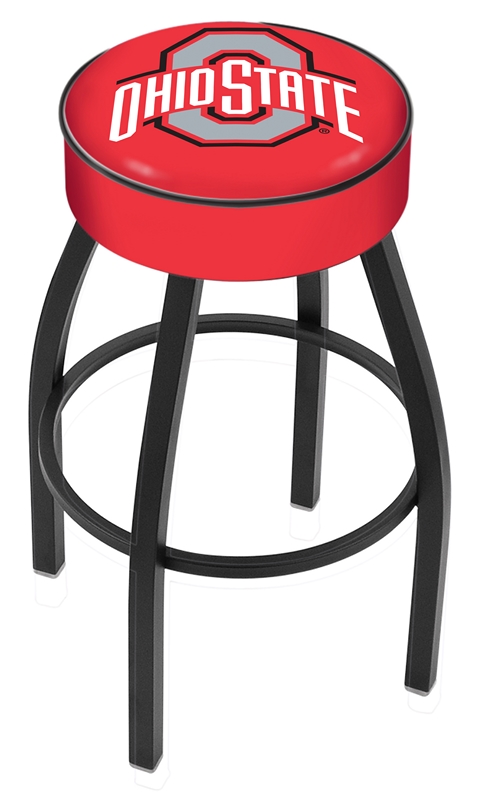 Ohio State Buckeyes (L8B1) 30" Tall Logo Bar Stool by Holland Bar Stool Company (with Single Ring Swivel Black Solid Welded Base)