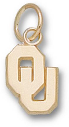 Oklahoma Sooners New "OU" 3/8" Charm - 14KT Gold Jewelry