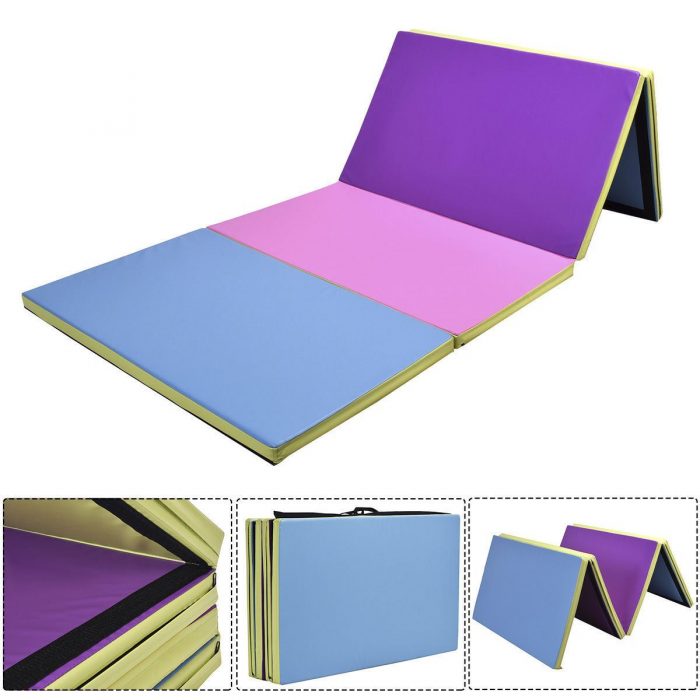 Online Gym Shop CB17015 Gymnastics Tumbling & Martial Arts Folding Mat 4 x 10 ft. x 2 in. - Multi Color