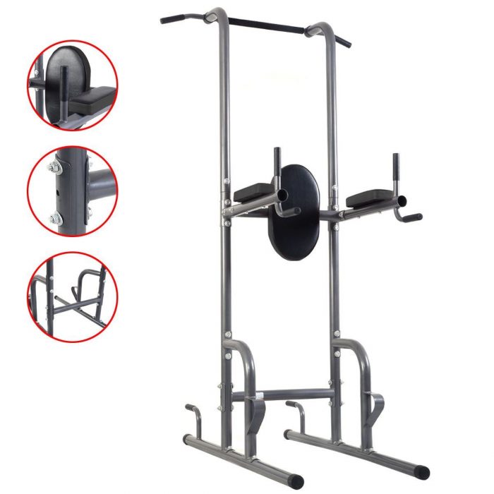 Online Gym Shop CB17058 Tower Rack Dip Station Chin Up Pull Up Weight Stand Bar Raise Workout Home Gym