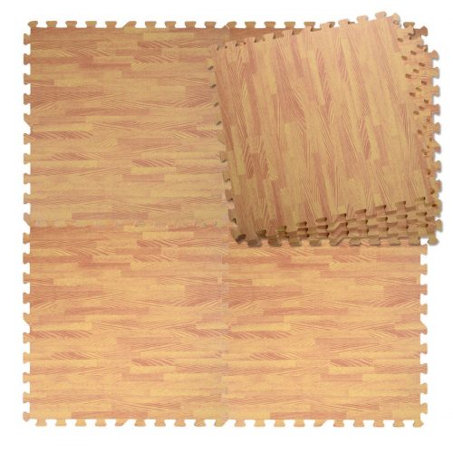 OnlineGymShop CB17249 48 Sq. ft. EVA Wood Color Interlocking Foam Flooring Tiles Mats