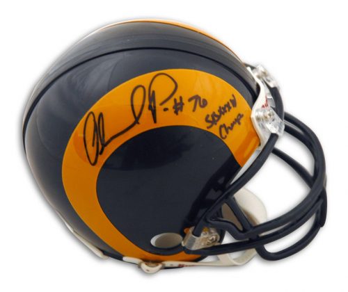 Orlando Pace St. Louis Rams Autographed Mini Football Helmet Inscribed "SBXXXIV Champs
