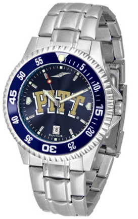 Pittsburgh Panthers Competitor AnoChrome Men's Watch with Steel Band and Colored Bezel