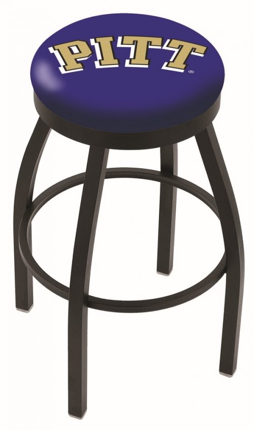 Pittsburgh Panthers (L8B2B) 25" Tall Logo Bar Stool by Holland Bar Stool Company (with Single Ring Swivel Black Solid Welded Base)