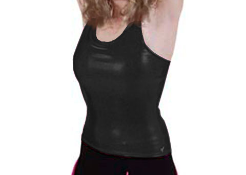 Pizzazz Performance Wear 9700M -BLK -YXS 9700M Youth Metallic Racer Back Top - Black - Youth X-Small