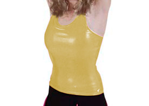 Pizzazz Performance Wear 9700M -GOL -YL 9700M Youth Metallic Racer Back Top - Gold - Youth Large