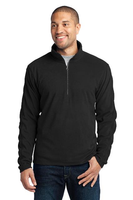Port Authority F224 Microfleece 1 by 2-Zip Pullover Black - Small