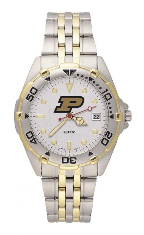 Purdue Boilermakers "P" All Star Watch with Stainless Steel Band - Men's