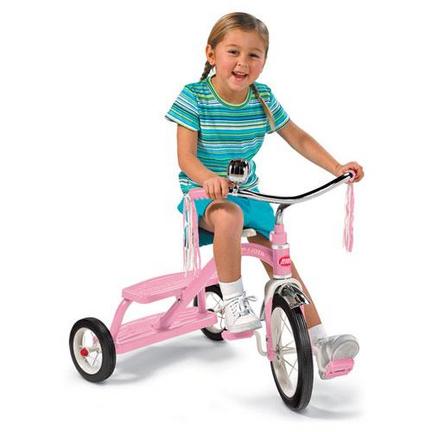 Radio Flyer Girls' Classic Pink Dual Deck Tricycle