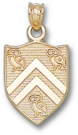 Rice Owls "Shield" Pendant - 10KT Gold Jewelry