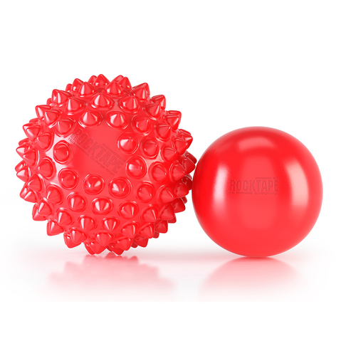Rocktape ROK201 Rockballs -Textured Red 3.5 in. Ball & Smooth Red 2.5 in. Ball Set of 2