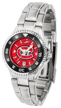 St. Cloud State Huskies Competitor AnoChrome Ladies Watch with Steel Band and Colored Bezel