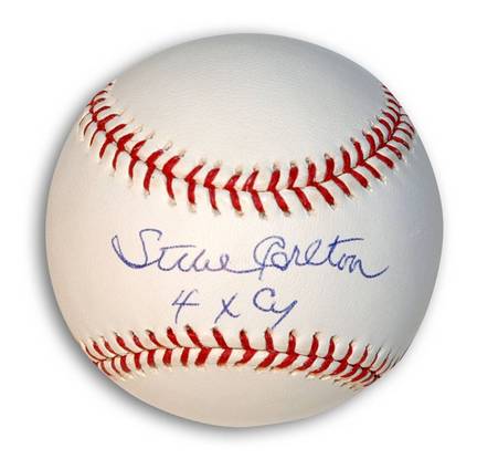 Steve Carlton Autographed Baseball Inscribed "4X Cy