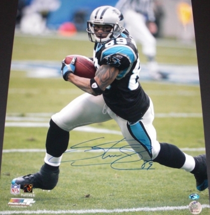 Steve Smith "With Ball" Autographed Carolina Panthers Action 16" x 20" Photograph Steve Smith Authenticity (Unframed)