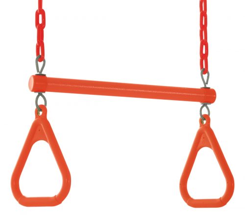 Swingan SWTSC-OR 18 x 2 x 10 in. Trapeze Swing Bar with Vinyl Coated Chain Orange
