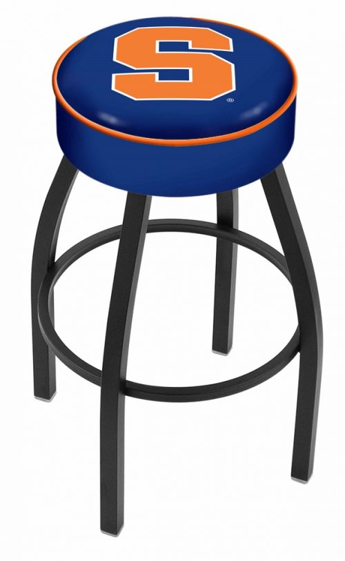 Syracuse Orange (Orangemen) (L8B1) 25" Tall Logo Bar Stool by Holland Bar Stool Company (with Single Ring Swivel Black Solid Welded Base)