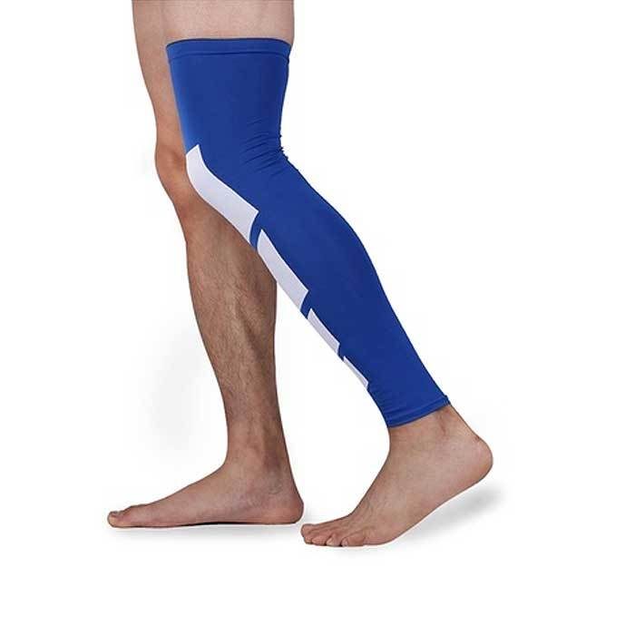 Tagco USA EF-RONSA-BLU-L Unisex Full-Length Knee & Calf Compression Sleeves Blue - Large & Extra Large Pack of 2