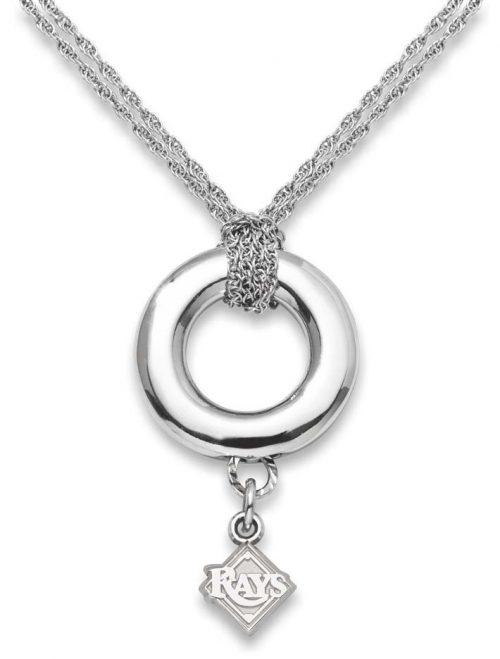 Tampa Bay Rays 3/8" Logo Sterling Silver Halo Necklace