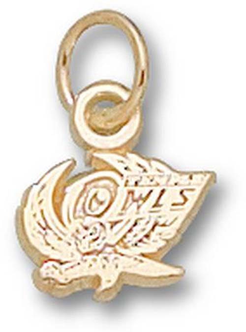 Temple Owls "Owl" 1/4" Charm - 14KT Gold Jewelry