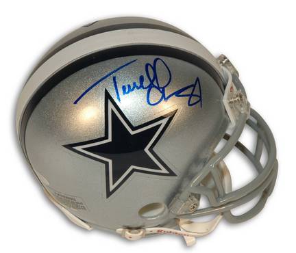 Terrell Owens Dallas Cowboys Autographed Riddell Mini Football Helmet with "81" Inscription