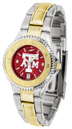 Texas A & M Aggies Competitor AnoChrome Ladies Watch with Two-Tone Band