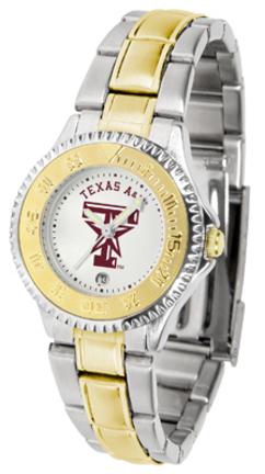 Texas A & M Aggies Competitor Ladies Watch with Two-Tone Band