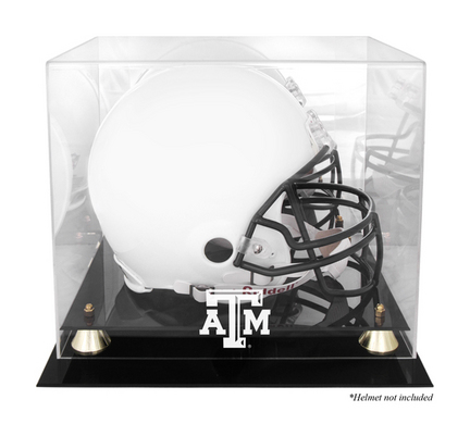 Texas A & M Aggies Golden Classic Logo Football Helmet Display Case with Mirror Back