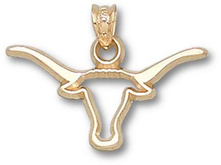 Texas Longhorns Pierced "Longhorn" 3/8" Pendant - 14KT Gold Jewelry