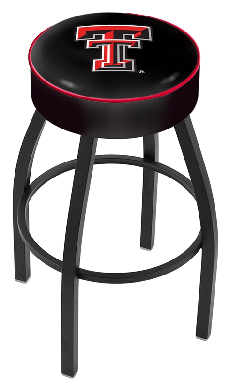 Texas Tech Red Raiders (L8B1) 25" Tall Logo Bar Stool by Holland Bar Stool Company (with Single Ring Swivel Black Solid Welded Base)