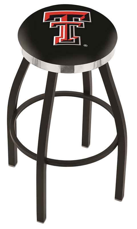 Texas Tech Red Raiders (L8B2C) 30" Tall Logo Bar Stool by Holland Bar Stool Company (with Single Ring Swivel Black Solid Welded Base)
