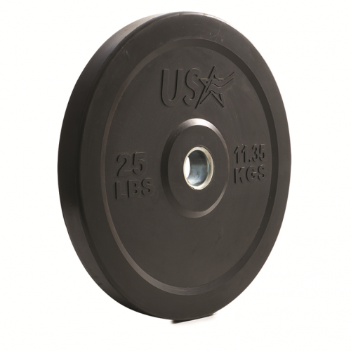 Troy Barbell GBO-025SBP 25 lbs USA Rubber Bumper Plate Black