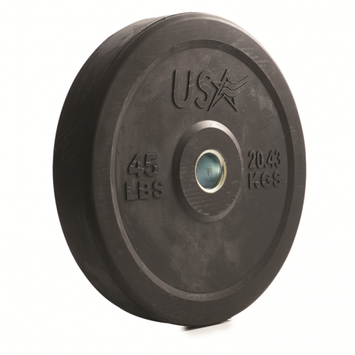 Troy Barbell GBO-045SBP 45 lbs USA Rubber Bumper Plate Black